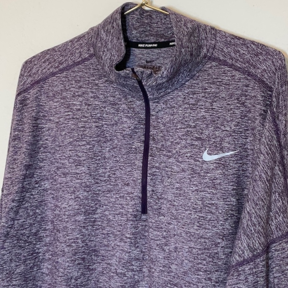 Nike Running 3/4 Zip Pullover Long Sleeve Purple 1X - Picture 2 of 9